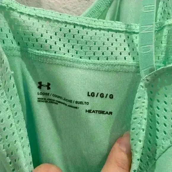 NWT UNDER ARMOUR in pretty mint green Strappy tank top Sz L - Picture 4 of 5